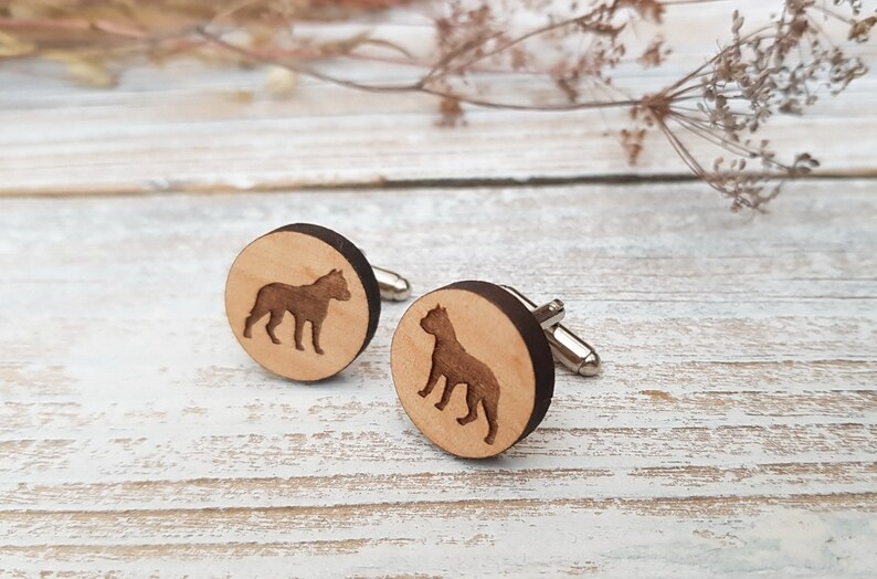 Dog breed Cufflinks wood men accessories Father/'s day gift dog portrait gift for pet lovers Wood Cuff Links Gift for Daddy