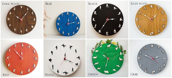 Snowboarding Wall Clock Wood Home Kitchen Decor Ski Sign Unique Snowboarder Gift Man Husband Extreme Sport Lovers Skiing Art Snowboard Clock