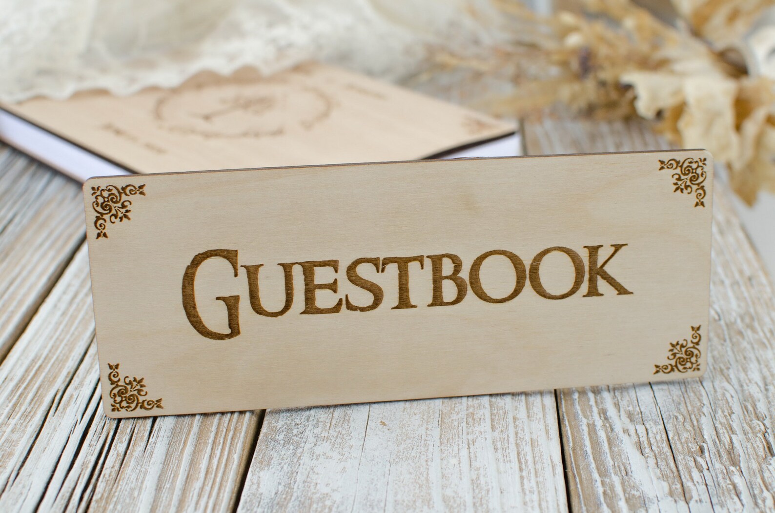 Lord of Rings Wedding Guest Book Natural Wood Wedding Album Etsy