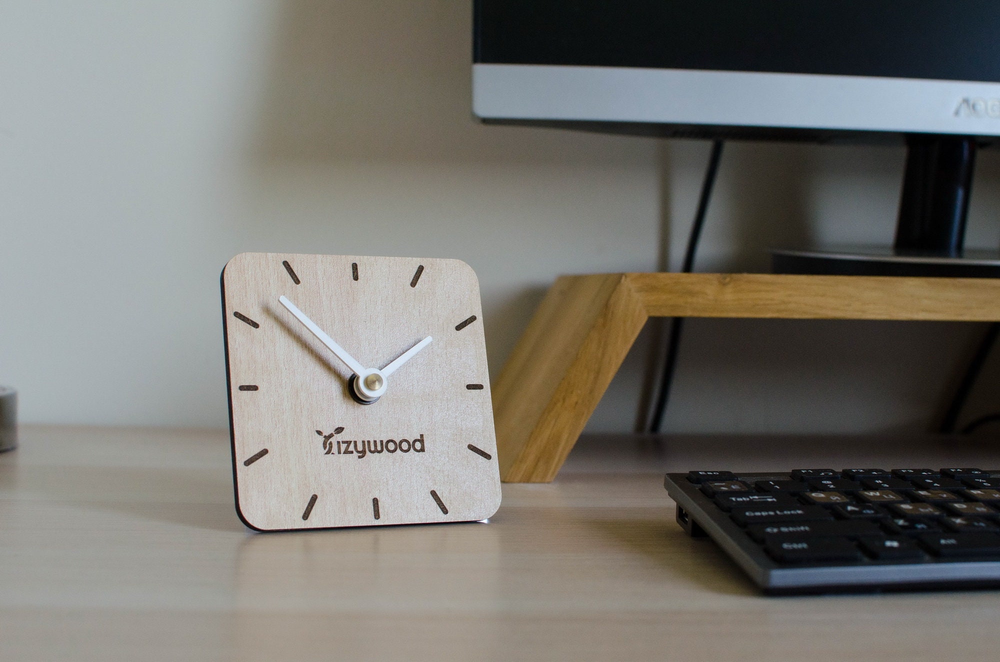 Corporate Gifts Desk Clock With Custom Logo - Etsy