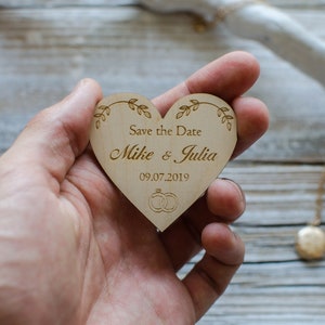 Wedding Wooden Save the Date Magnet, Wooden Save the date  Magnet, Personalized magnet Save the Date