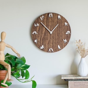 Jiu Jitsu Wanduhr, Sport Dekor, Kampfkunst Holz Uhr, handgefertigte Sport Uhr für BJJ Enthusiasten & Dojo Wandkunst