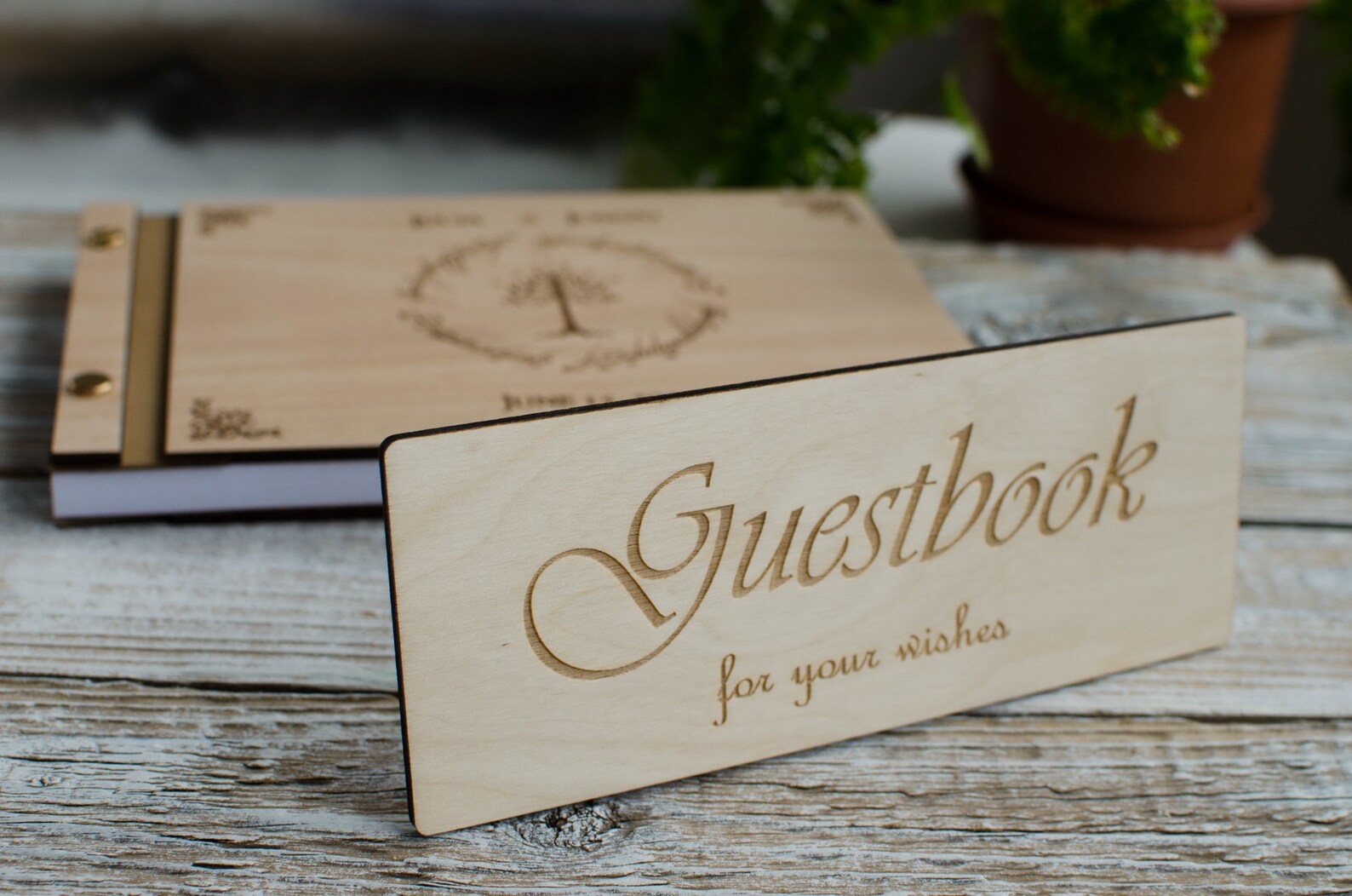 Lord of Rings Wedding guest book Natural Wood Wedding Album Etsy