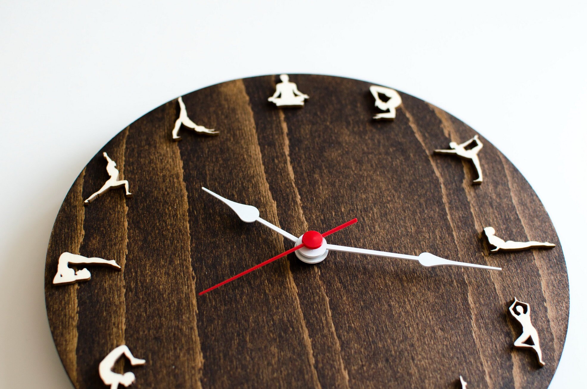 Yoga clock Yoga gift wood wall clock Zen Om gift for yoga Etsy