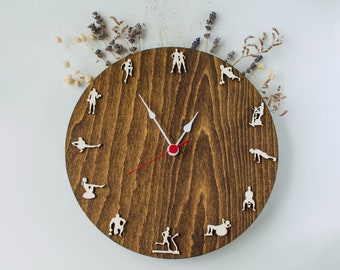 Fitness Wood clock, Wall clock  Sport fitness decor