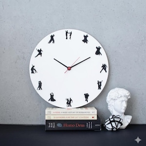 Ballroom Dance Clock, Wooden gift for Dancing Couple, Dance Studio decor