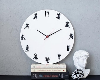 Ballroom Dance Clock, Wooden gift for Dancing Couple, Dance Studio decor