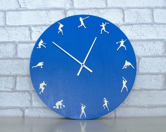 Baseball Wood Wall Clock, Unique Sports Decor, Father's Day Gift