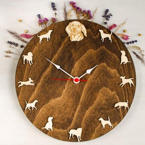 Beagle Dog Wooden Wall Clock: Portrait Gift for Dog Lovers