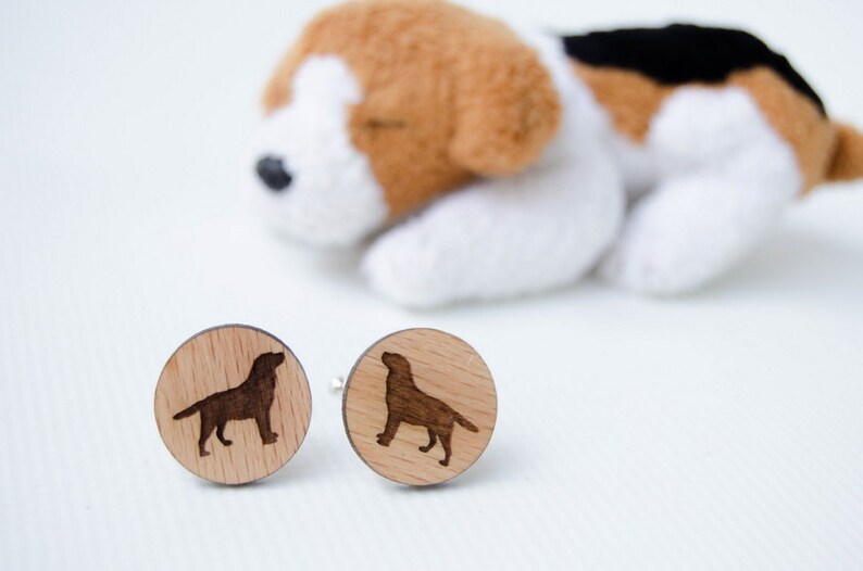 Dog breed Cufflinks wood men accessories Father/'s day gift dog portrait gift for pet lovers Wood Cuff Links Gift for Daddy
