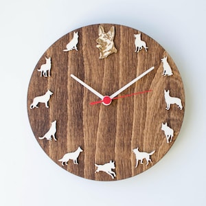 German shepherd portrait Clock different colors and sizes| German shepherd gift | German shepherd art wall decor | Family dog love
