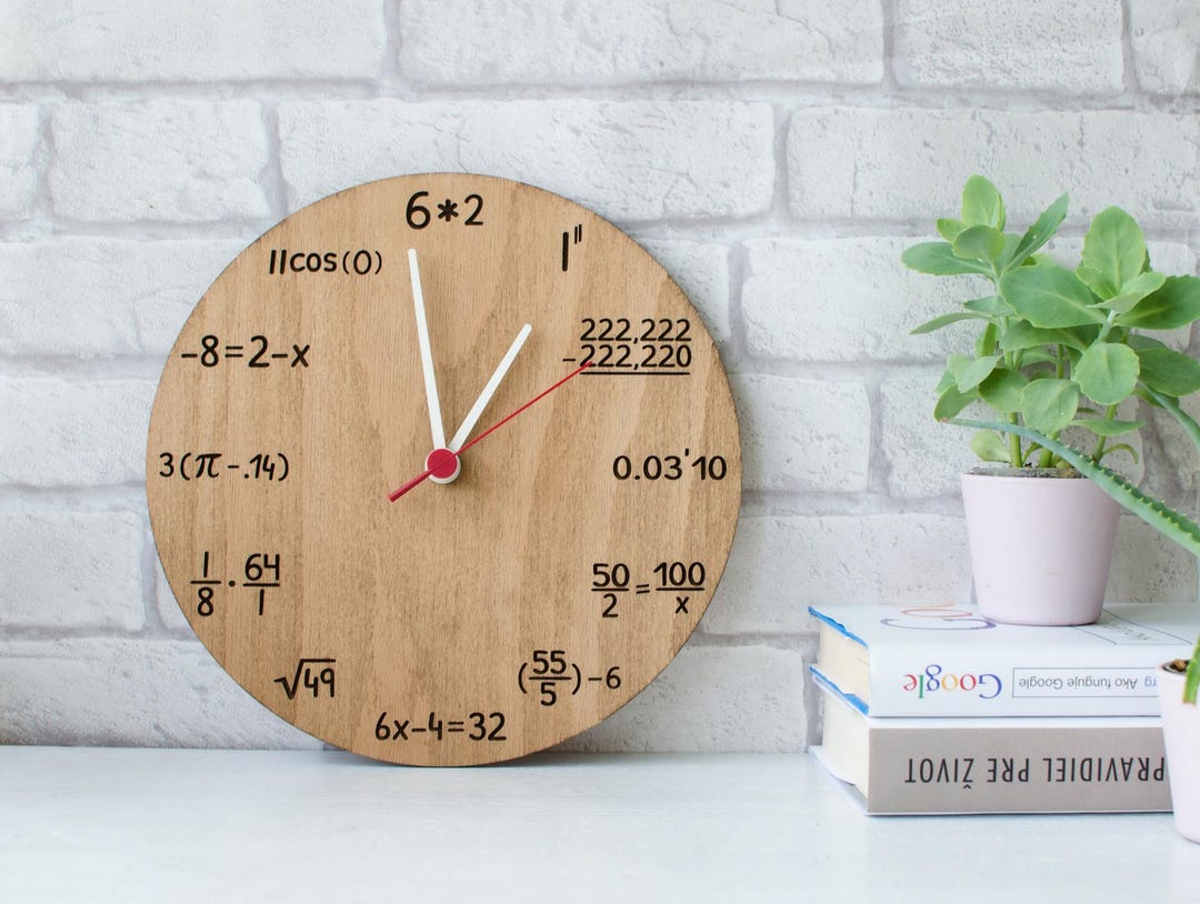 Math Table Clock Engraved Math Formulas Wooden Clock – Geeky Home Decor - Etsy UK