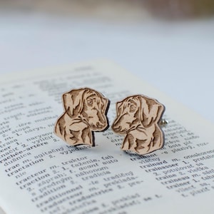 Dachshund wood Cuff links, wooden jewelry unique gift for pet lovers
