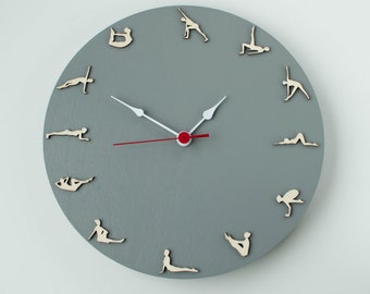 Pilates clock different colors and sizes | Stretching room decor | Pilates gift