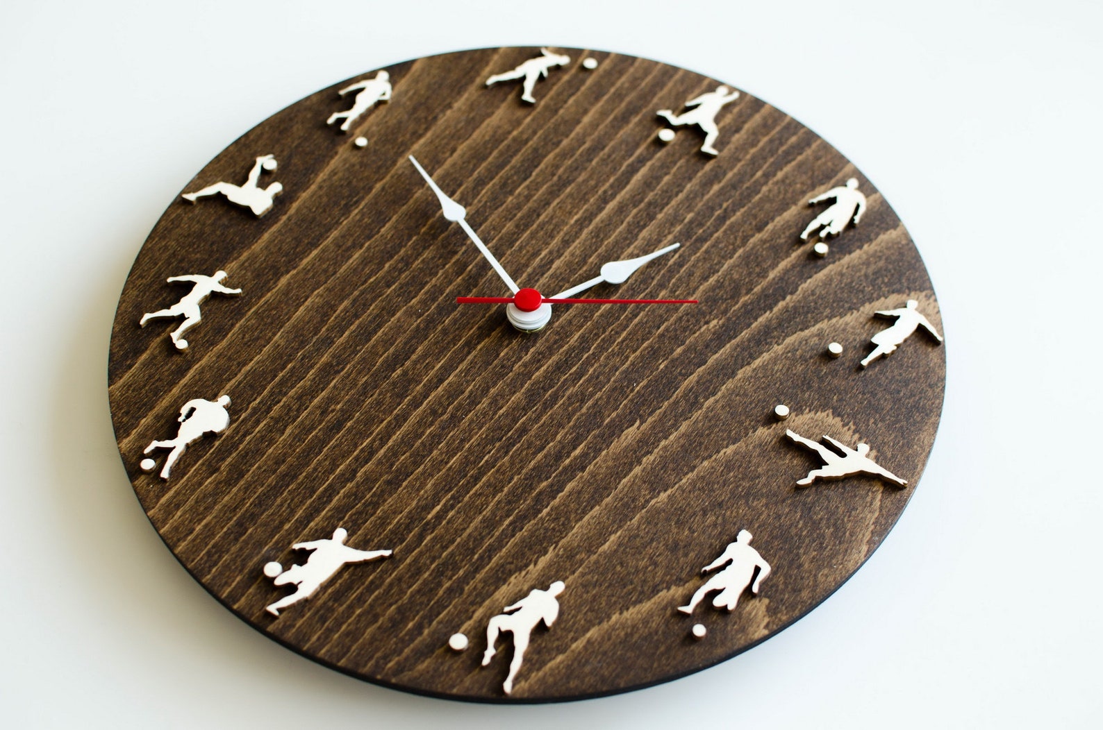 Soccer clock european Football wooden sport decor Wood clock | Etsy