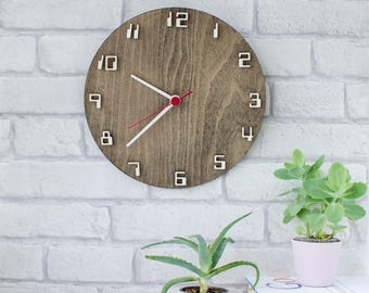 Minimalist Wood Wall Clock: Modern Tech-Inspired Decor, Silent Movement, Personalized