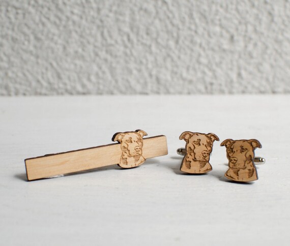 Dog breed Cufflinks wood men accessories Father/'s day gift dog portrait gift for pet lovers Wood Cuff Links Gift for Daddy
