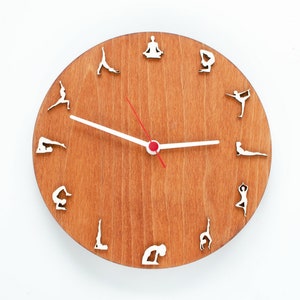 Yoga clock Yoga gift wood wall clock Zen Om gift for yoga lover vegan yoga teacher Yoga practice gift Namaste yoga clock image 7