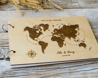 Libro di viaggio personalizzato, regalo Wanderlust per coppia per il quinto anniversario