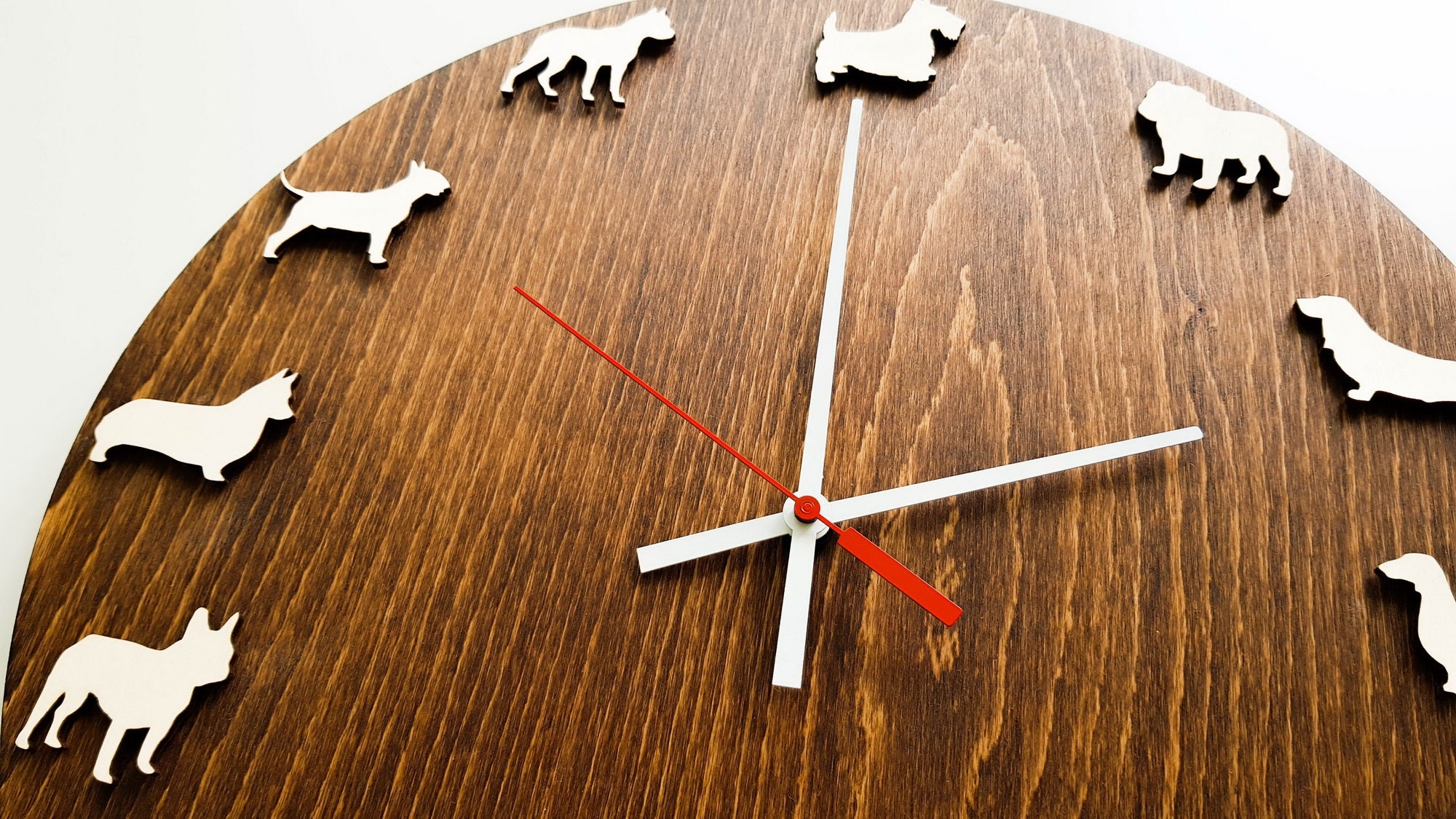 Dog wood clock big size 37cm decor for veterinary clinics Etsy