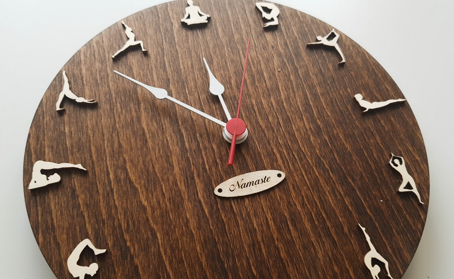 Yoga clock Yoga gift wood wall clock Zen Om gift for yoga Etsy