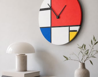 Color Block Wall Clock — Colorful Art Clock for Modern Interior