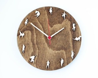 Body Positive Clock,  wooden wall clock with different women