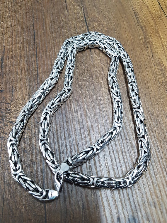 Handmade Sterling Silver Men's King Chain. Etsy