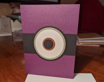 Vertical purple minion card