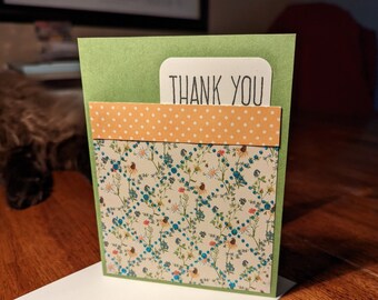 Glittery thank you card