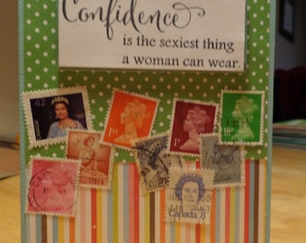 Confidence is sexy card (Queen Elizabeth II)