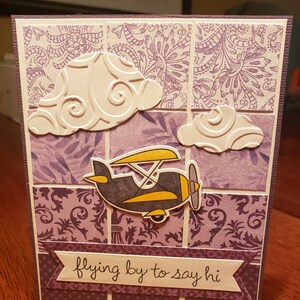 Purple plane card