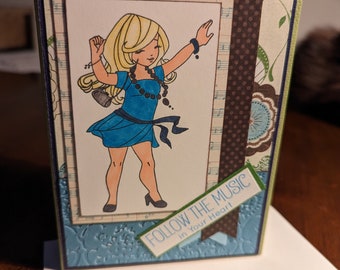 Dancing girl card