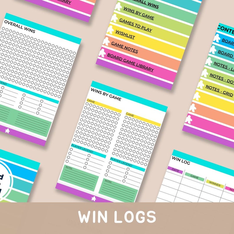 Set Win Log Board Game Journal - Etsy