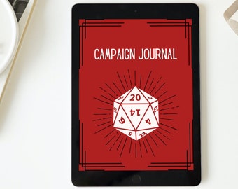 9 Colors Digital D&D Campaign Journal, Dungeon Master Journal, Dungeons and Dragons Resource
