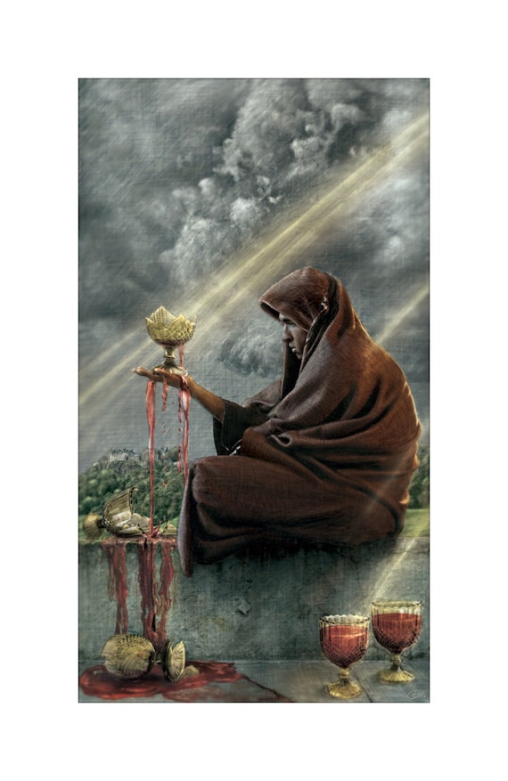 Five of Cups Tarot Fine Art Print Etsy