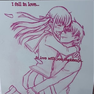 Tohru and Kyo Colored Sketch Greeting Card