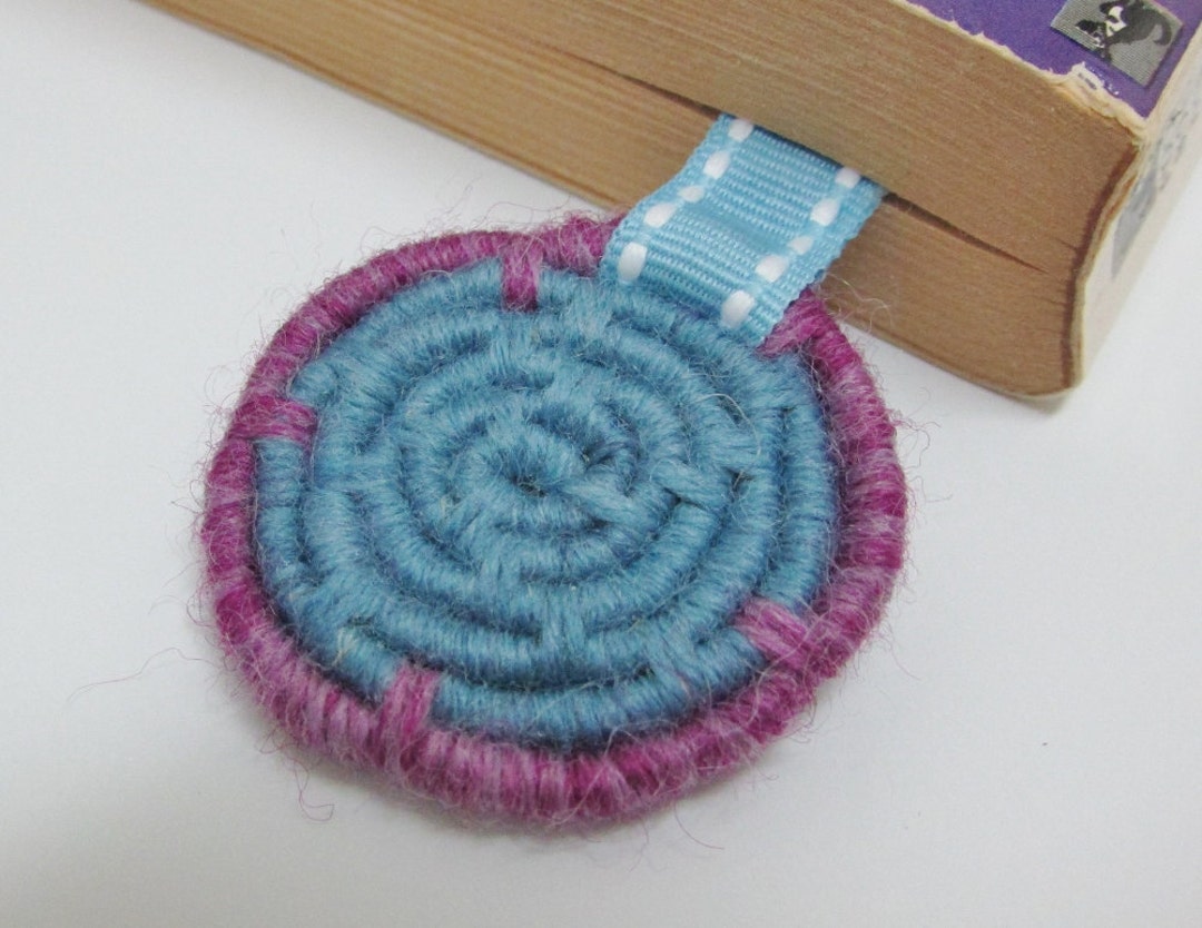 SMALL Country Blue Coiled Jute Fiber & Ribbon Bookmark (for Standard ...
