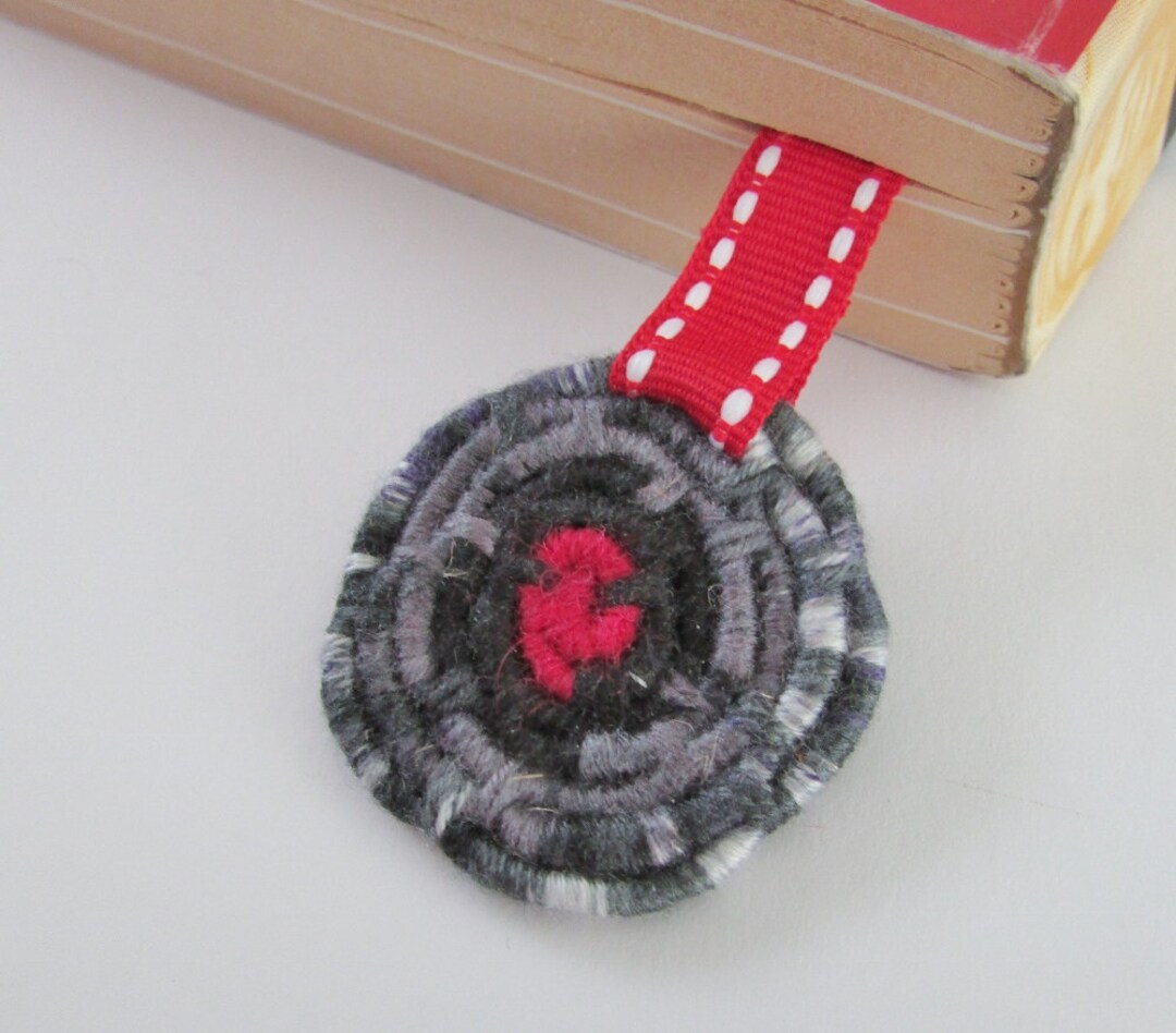 MEDIUM Modern Chic Coiled Jute Fiber & Ribbon Bookmark (for Most Mid ...