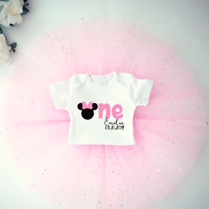 Minnie Mouse First Birthday Outfit, Baby Girl Bday Outfit, Minnie First Birthday Outfit, Girl First Birthday, Minnie Mouse Bodysuit