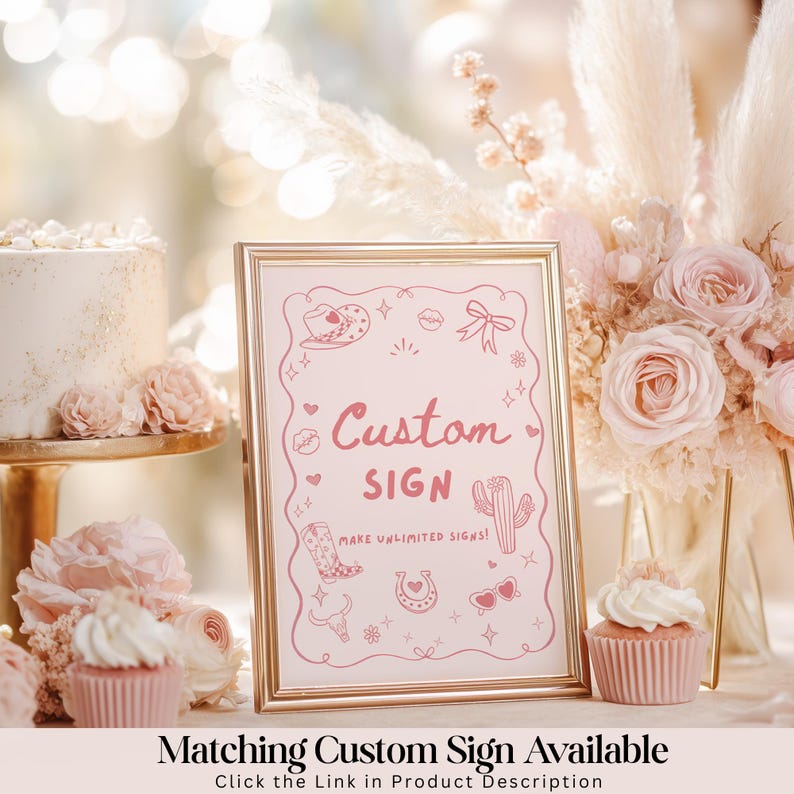 My First Rodeo Invitation, First Rodeo Birthday Invitation Template, Girl Cowgirl 1st Birthday, Editable Canva 5x7 + Phone image 9