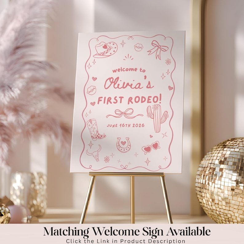 My First Rodeo Invitation, First Rodeo Birthday Invitation Template, Girl Cowgirl 1st Birthday, Editable Canva 5x7 + Phone image 10