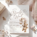 We Can Bearly Wait Baby Shower Invitation Canva Template, Gender Neutral Teddy Bear & Balloons, Boho Baby Shower Invite product logo
