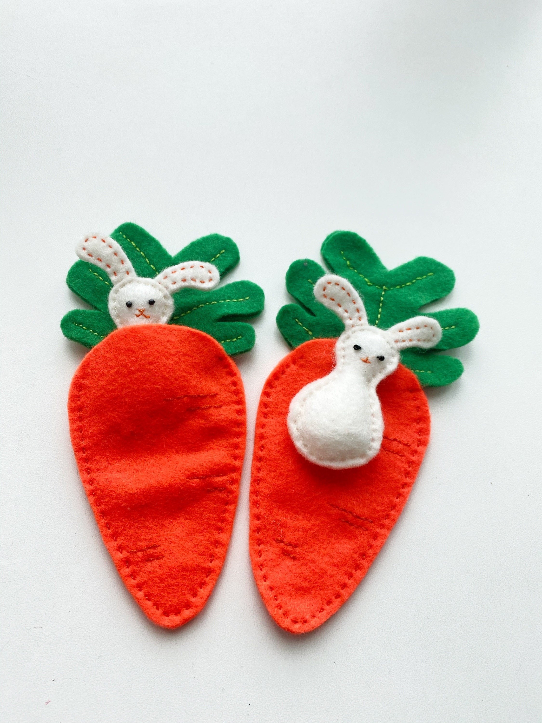 Easter Sale--felt Bunny /mini Rabbit With Felt Carrot Sleeping Bag ...