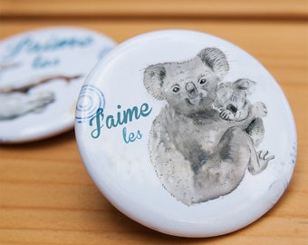 Macaron J’aime les koalas pour enfant ou adulte par Cathy Faucher illustration