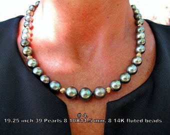 Tahitian Black  Pearl  Necklace