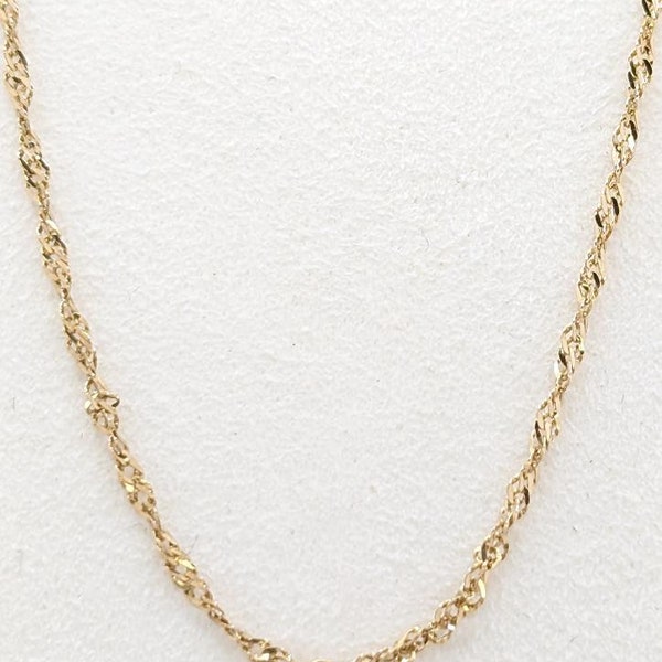 Classic 14K Gold Thin Rope Chain Necklace - Minimalist Jewelry - 24 inch - 1.9g