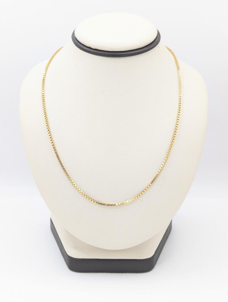 Buy Elegant 14 18K Yellow Gold Box Link Necklace With 1.5mm Chain and Slip Ring Closure Online in India - Etsy Buy Elegant 14 18K Yellow Gold Box Link Necklace With 1.5mm Chain and Slip Ring Closure Online in India - Etsy