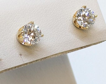 Briljante 14K geelgouden diamanten oorbellen - 1,50 karaat T.W. - Elegante glans