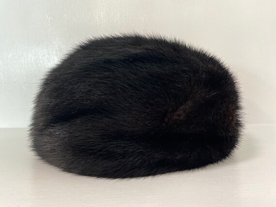 Vintage Dark Brown/Black Pillbox Style Brimless Be